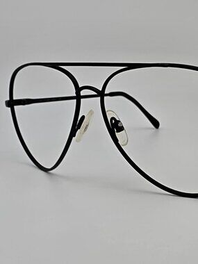 Luxottica Challenger All Black Aviator Eyeglasses Frame Italy 59-13-140
